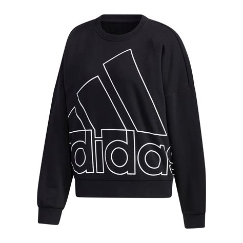 adidas sweatshirt damen schwarz mit logo an der seite